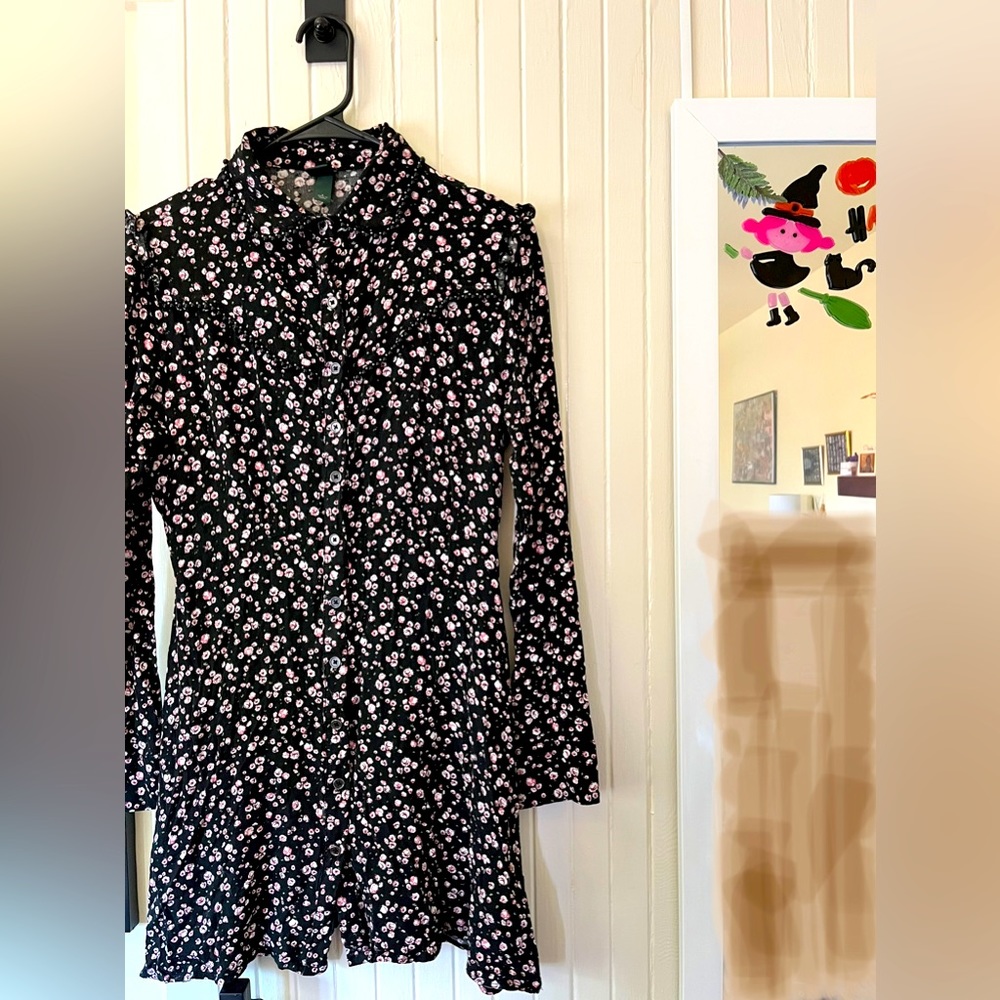 Black Ditsy Roses Dress